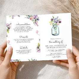 Wildflower Mason Jar All in One QR Code Wedding