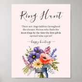 Wildflower Mason Jar Ring Hunt Vrijgezellenfeest s Poster (Voorkant)