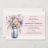 Wildflower Mason Jar Rustiek Vrijgezellenfeest Kaart (Voorkant)
