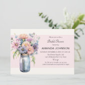Wildflower Mason Jar Rustiek Vrijgezellenfeest Kaart (Staand voorkant)