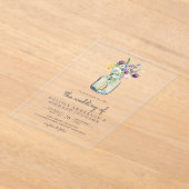 Wildflower Mason Jar Wedding Acryl Uitnodigingen (Laagn)