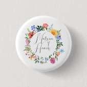 Wildflower Matron of Honor Script Wedding Ronde Button 3,2 Cm (Voorkant)