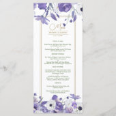 Wildflower Mauve Paarse bruiloft Menu (Voorkant)