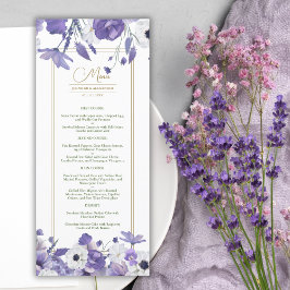 Wildflower Mauve Paarse bruiloft Menu