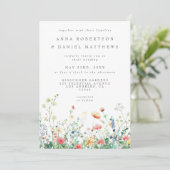 Wildflower Meadow All in One Wedding Kaart (Staand voorkant)
