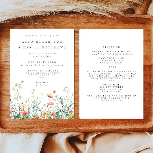 Wildflower Meadow All in One Wedding Kaart