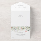 Wildflower Meadow alles in één bruiloft All In One Uitnodiging (Buitenkant)