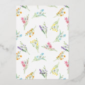 Wildflower Meadow Arch Elegant Bloemen Bruiloft Go Folie Uitnodiging (Achterkant)