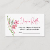 Wildflower Meadow Baby shower Luier Raffle Informatiekaartje (Voorkant)