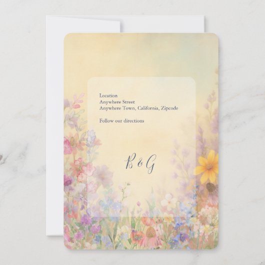 Wildflower Meadow Barn Wedding veilig de datum Kaart (Achterkant)