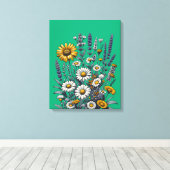Wildflower Meadow Bliss Canvas Afdruk (Insitu (Houten vloer))