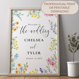 Wildflower Meadow Bloem Grens Bruiloft Script Poster