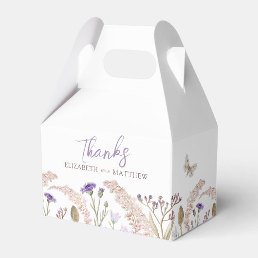 Wildflower Meadow Bloemen waterverf herfst bruilof Bedankdoosjes (Voorkant Zijde)