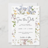 Wildflower Meadow bloemensave the date kaart (Voorkant)