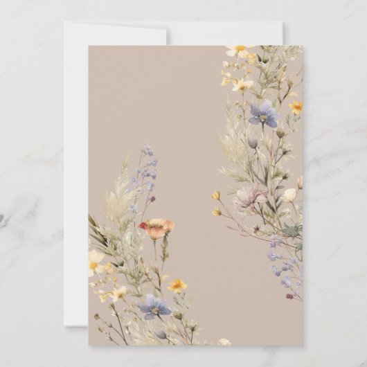 Wildflower Meadow Boho baby shower uitnodiging (Achterkant)