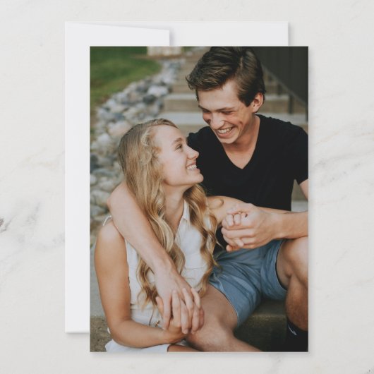 Wildflower Meadow Boho Elegant Script Foto Kaart (Achterkant)