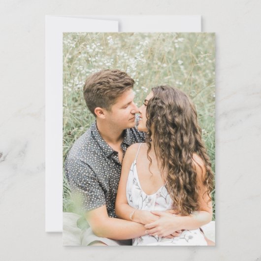 Wildflower Meadow Boho Whimsical Script Foto Kaart (Achterkant)