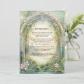 Wildflower Meadow Bos Elegant Bruiloft Menu Kaart (Staand voorkant)