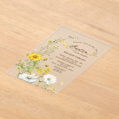 Wildflower Meadow Botanische Vlinders Doop Acryl Uitnodigingen (Laagn)