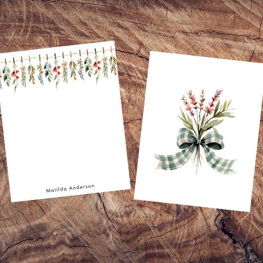 Wildflower Meadow Bow Kleurrijke Naam Persoonlijk Notitiekaartje