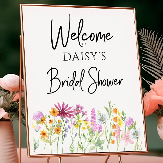 Wildflower Meadow Bridal Shower Welcome Poster