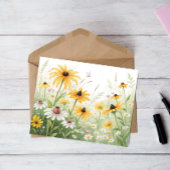 Wildflower Meadow Briefkaart – Geel & Wit