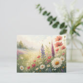 Wildflower Meadow Briefkaart – Kleurrijke zomerblo (Staand voorkant)