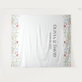 Wildflower Meadow Bruiloft Achtergrond Wandkleed (Voorkant (horizontaal))