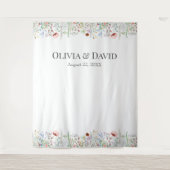 Wildflower Meadow Bruiloft Achtergrond Wandkleed (Voorkant)