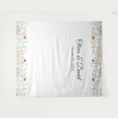 Wildflower Meadow Bruiloft Achtergrond Wandkleed (Voorkant (horizontaal))