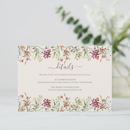 Wildflower Meadow Bruiloft Behuizing Kaart (Staand voorkant)