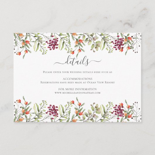 Wildflower Meadow Bruiloft Behuizing Kaart (Voorkant)