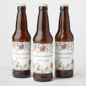 Wildflower Meadow Bruiloft Bier Etiket (Flessen)