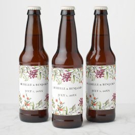 Wildflower Meadow Bruiloft Bier Etiket