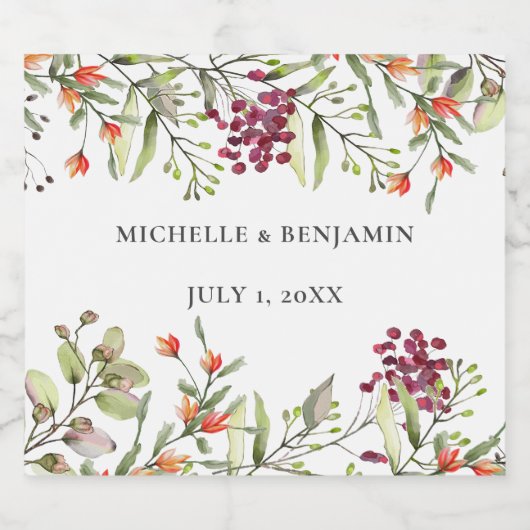 Wildflower Meadow Bruiloft Bier Etiket (Enkel label)