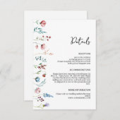 Wildflower Meadow Bruiloft Details Behuizing Kaart (Voorkant / Achterkant)