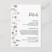 Wildflower Meadow Bruiloft Details Behuizing Kaart (Voorkant)