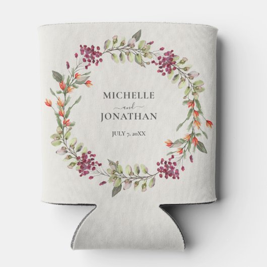 Wildflower Meadow Bruiloft Ecru Blikjeskoeler (Achterkant)