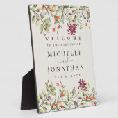 Wildflower Meadow Bruiloft Ecru Welkomstbord Fotoplaat (Zijkant)