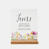 Wildflower Meadow Bruiloft Favor Tafel Acryl Bord (Voorkant)