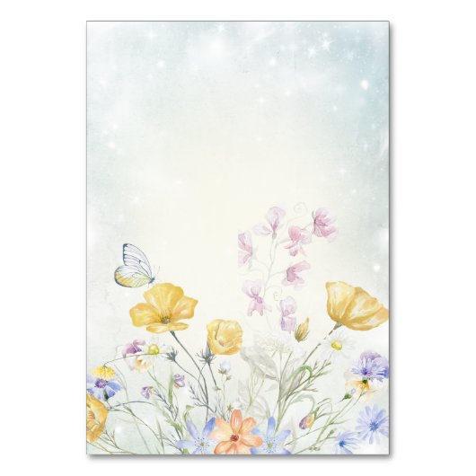 Wildflower Meadow Bruiloft Kaart (Achterkant)