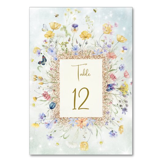 Wildflower Meadow Bruiloft Kaart (Voorkant)