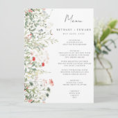 Wildflower Meadow Bruiloft Menu (Staand voorkant)
