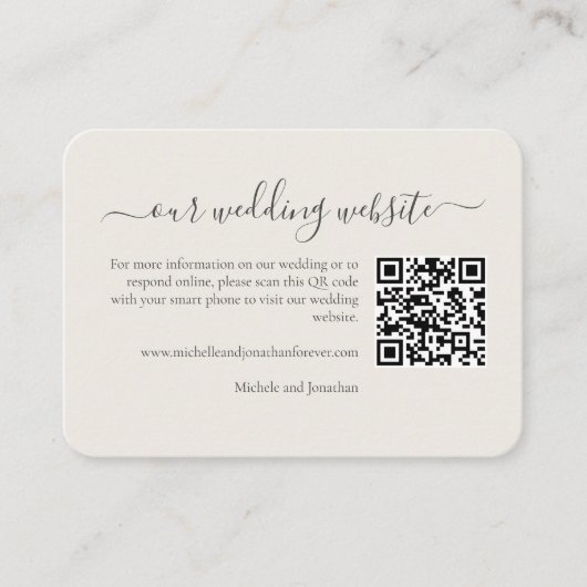 Wildflower Meadow Bruiloft RSVP Details QR Code Informatiekaartje (Voorkant)