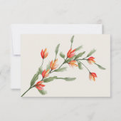 Wildflower Meadow Bruiloft RSVP Kaart Ecru (Achterkant)