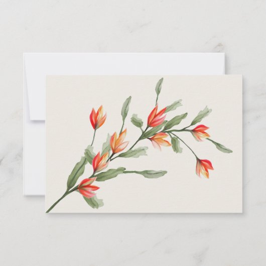 Wildflower Meadow Bruiloft RSVP Kaart Ecru (Achterkant)