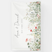 Wildflower Meadow Bruiloft Spandoek (Verticaal)