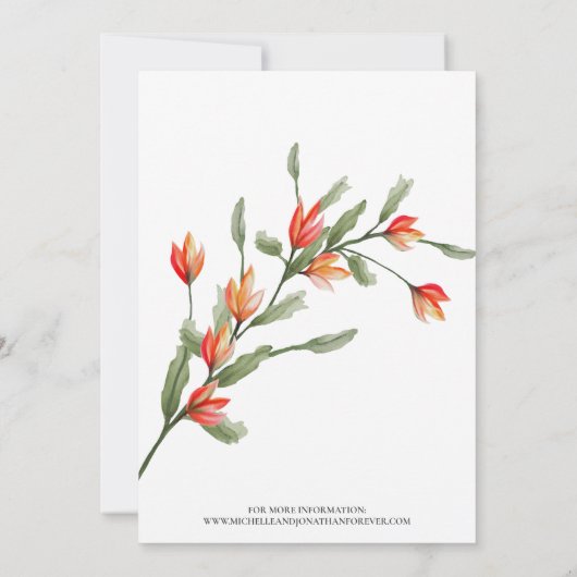 Wildflower Meadow bruiloft uitnodiging (Achterkant)