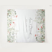 Wildflower Meadow Bruiloft Wandkleed (Voorkant (horizontaal))