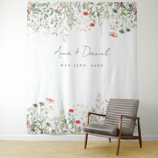 Wildflower Meadow Bruiloft Wandkleed (In situ)